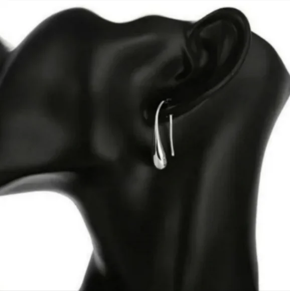 925 Sterling Silver Waterdrop Jewelry Set Bracelet Necklace Earrings and Ring - Picture 14 of 16